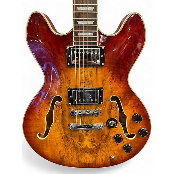 Used Firefly FF338 Spalted Maple Hollow Body Electric Guitar