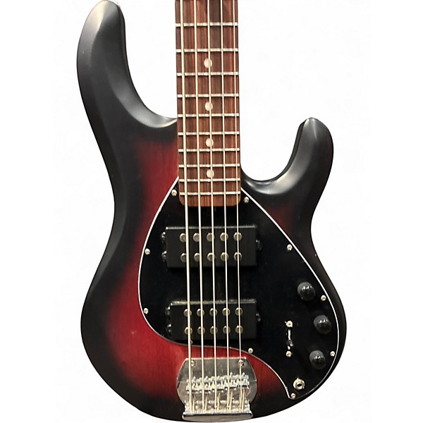 Used Sterling by Music Man STINGRAY HH 5 Crimson Red Burst Electric Bass Guitar