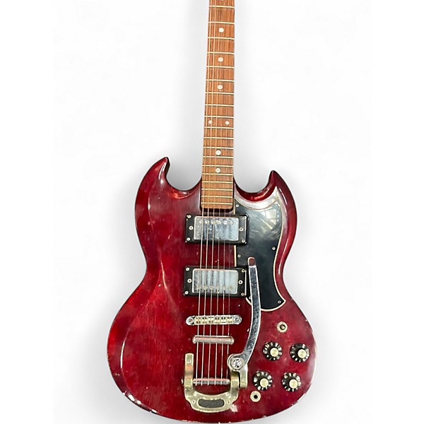 Used Penco SG LAWSUIT  Maroon Solid Body Electric Guitar