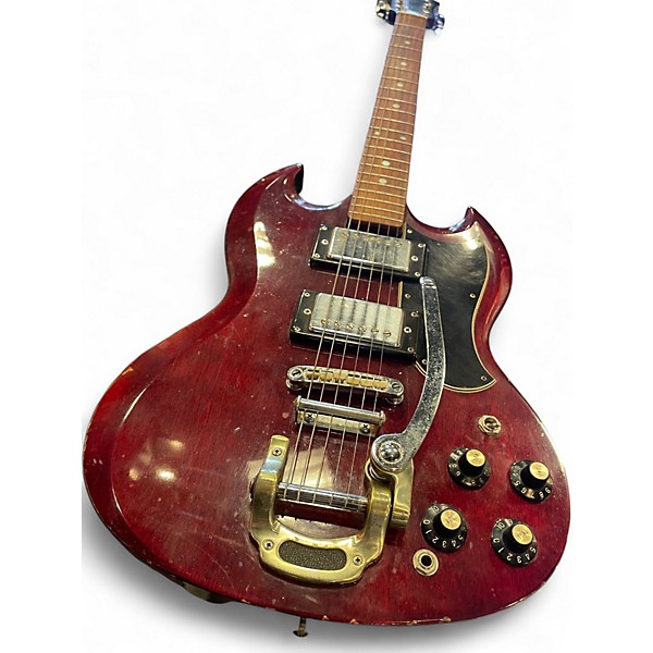 Used Penco SG LAWSUIT  Maroon Solid Body Electric Guitar