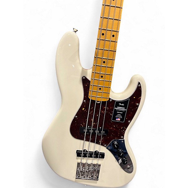 Used Fender American Pro II Jazz Bass w/mods Olympic White Electric Bass Guitar