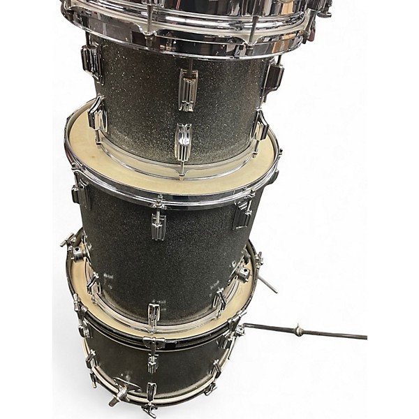 Used 1960s Roger 4 Piece Holiday Outfit Silver Sparkle Drum Kit