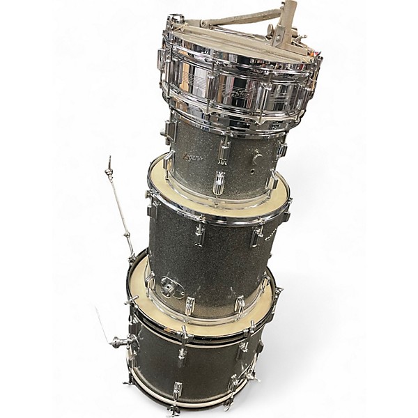 Used 1960s Roger 4 Piece Holiday Outfit Silver Sparkle Drum Kit