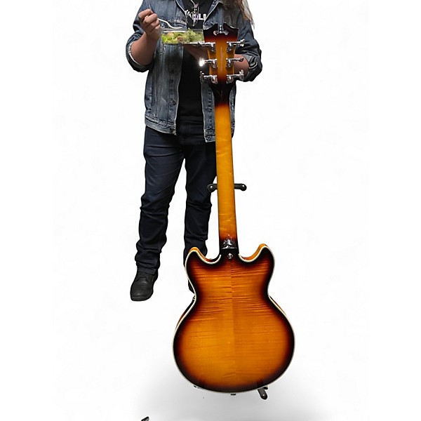 Used 2021 D'Angelico premier mini dc ice tea burst Hollow Body Electric Guitar