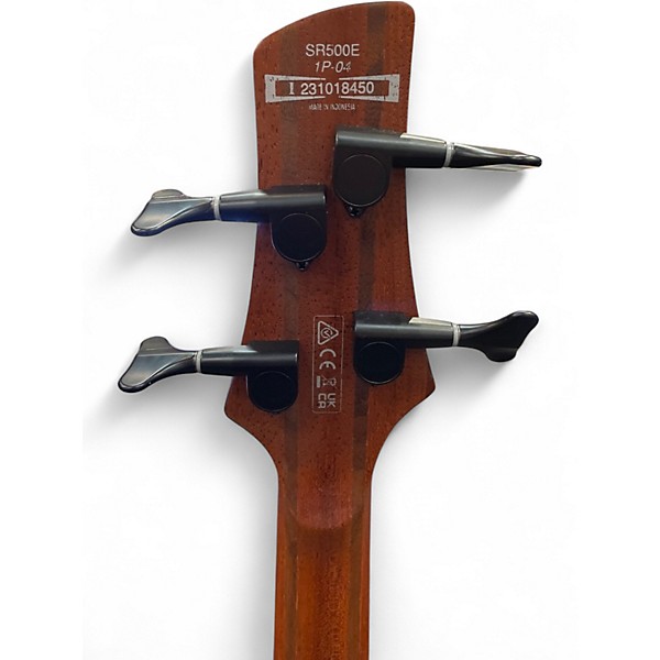 Used Ibanez SR500E Black Aurora Burst Electric Bass Guitar