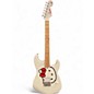 Used Squier Hello Kitty Stratocaster Single Hum Black With Kitty Pickguard Classic White Solid Body Electric Guitar thumbnail