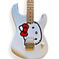 Used Squier Hello Kitty Stratocaster Single Hum Black With Kitty Pickguard Classic White Solid Body Electric Guitar
