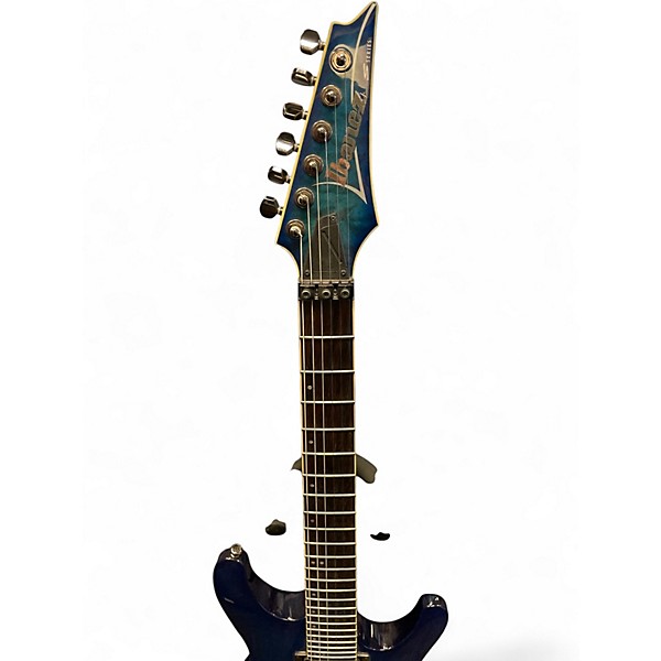 Used Ibanez S670QM Blue Solid Body Electric Guitar