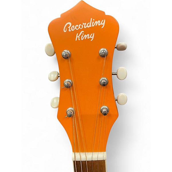 Used Recording King RPS-7-MOR Orange Acoustic Guitar