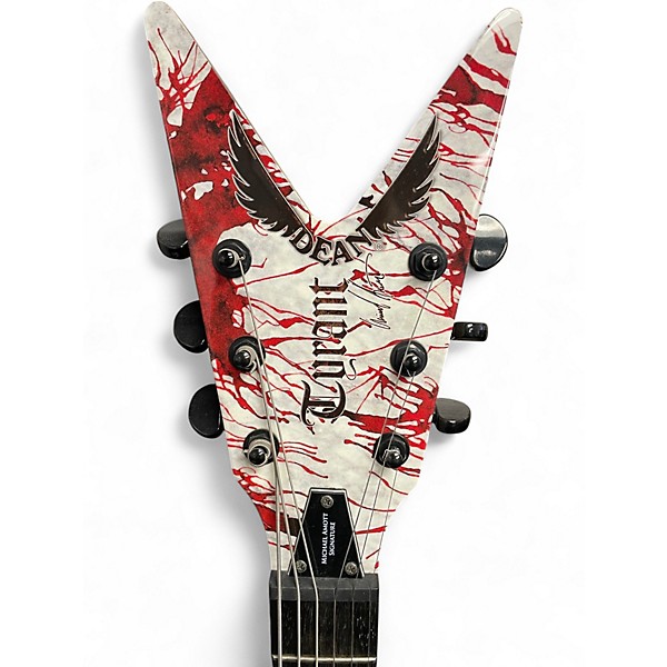 Used Dean Michael Amott Tyrant X Splatter red Solid Body Electric Guitar