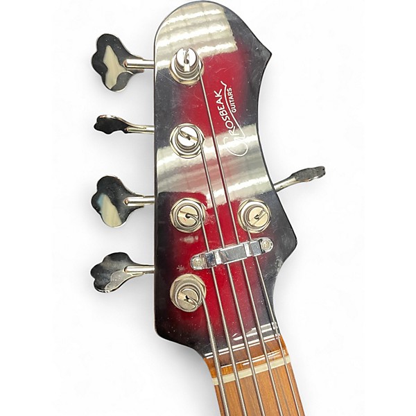 Used 2019 Grosbeak REV-5 Crimson Red Trans Electric Bass Guitar