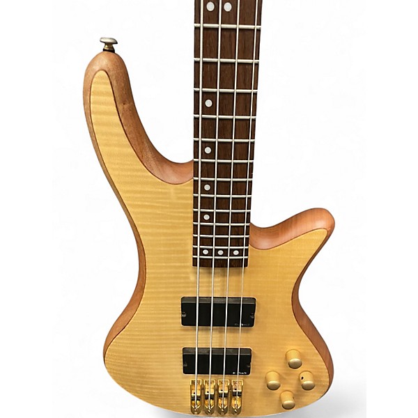 Used Schecter Guitar Research Stiletto Custom 4 String Natural Electric Bass Guitar