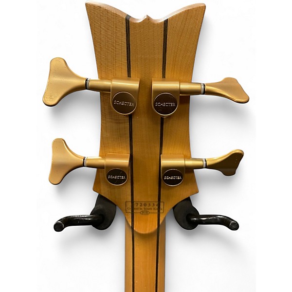 Used Schecter Guitar Research Stiletto Custom 4 String Natural Electric Bass Guitar