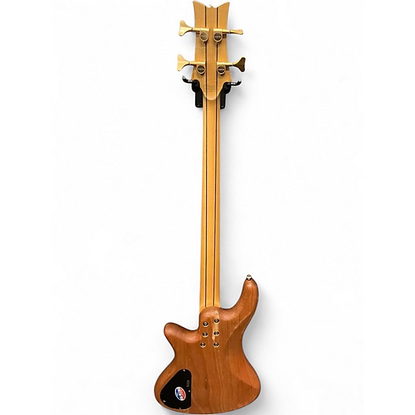 Used Schecter Guitar Research Stiletto Custom 4 String Natural Electric Bass Guitar