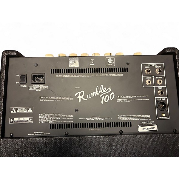 Used Fender Rumble 100 1x15 100W Bass Combo Amp