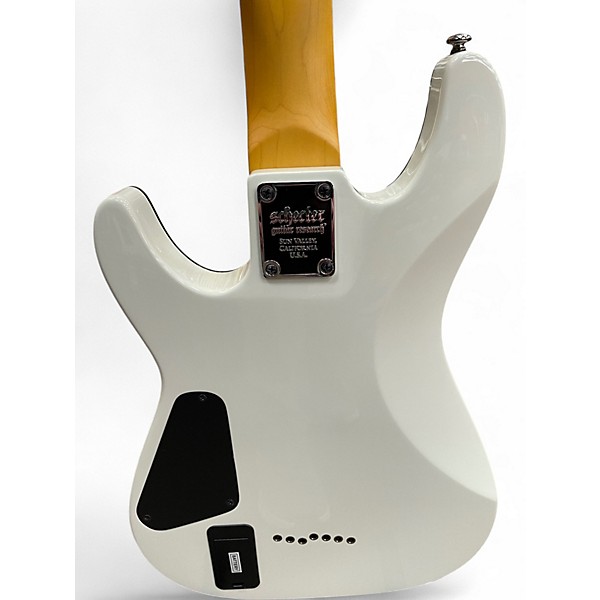 Used Schecter Guitar Research Demon 7 String Vintage White Solid Body Electric Guitar