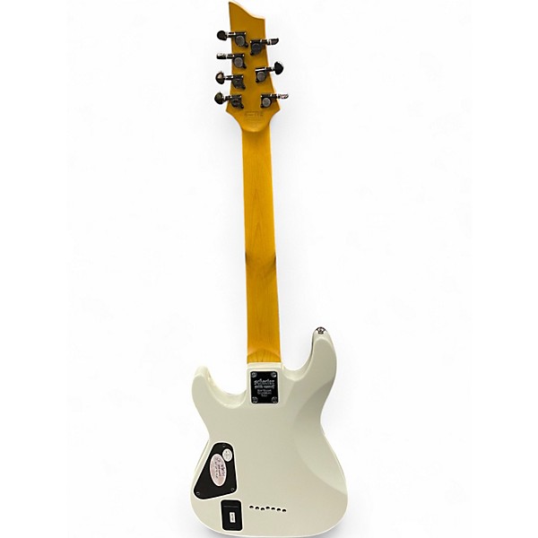 Used Schecter Guitar Research Demon 7 String White Solid Body Electric Guitar