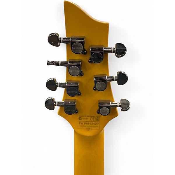 Used Schecter Guitar Research Demon 7 String White Solid Body Electric Guitar