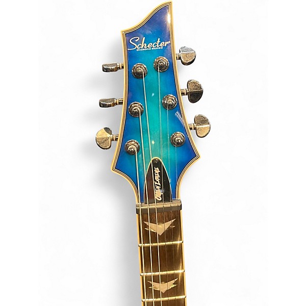 Used Schecter Guitar Research Omen Extreme 6 Ocean Turquoise Solid Body Electric Guitar