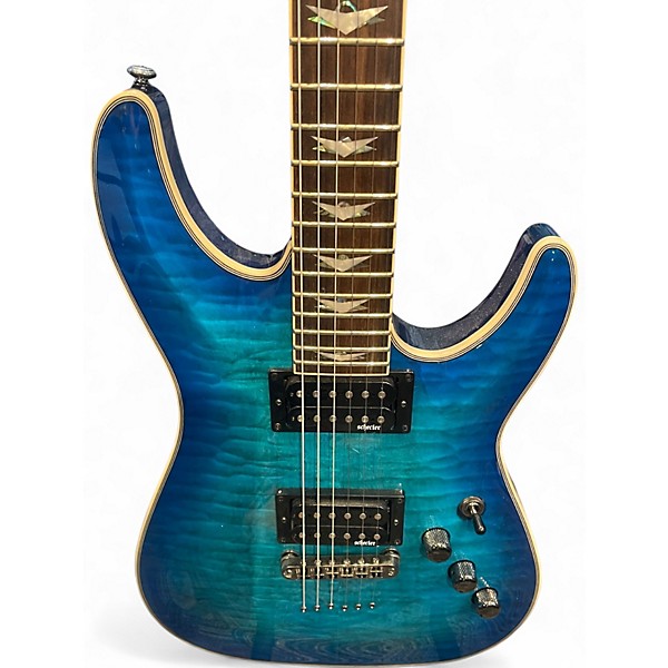 Used Schecter Guitar Research Omen Extreme 6 Ocean Turquoise Solid Body Electric Guitar