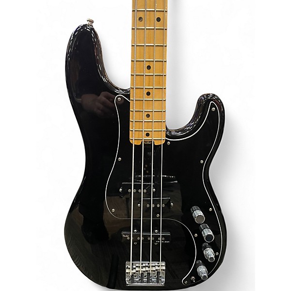 Used Fender American Elite Precision Bass Black Electric Bass Guitar