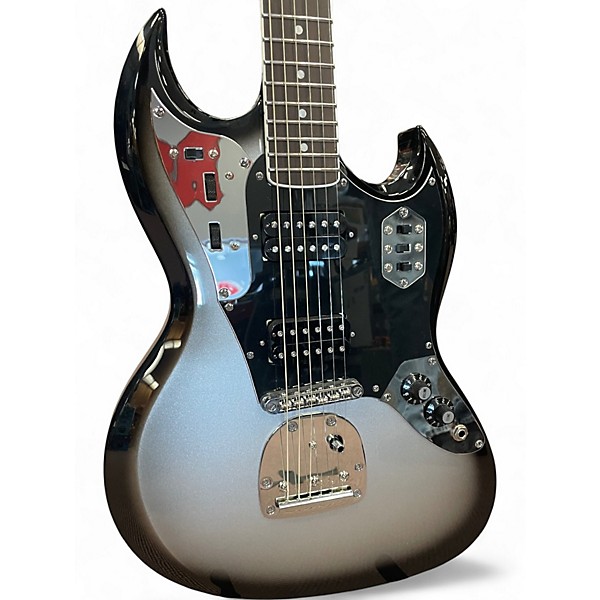 Used Woodrite SWITCHBLADE Black and Silver Solid Body Electric Guitar