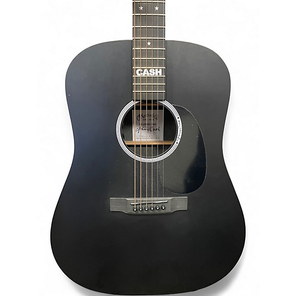 Used Martin DX Johnny Cash Signature Dreadnought Acoustic-Electric Guita Black Acoustic Electric Guitar