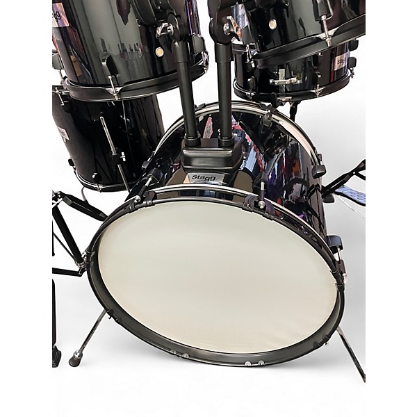 Used Stagg 5 Piece TIM120B Black Drum Kit
