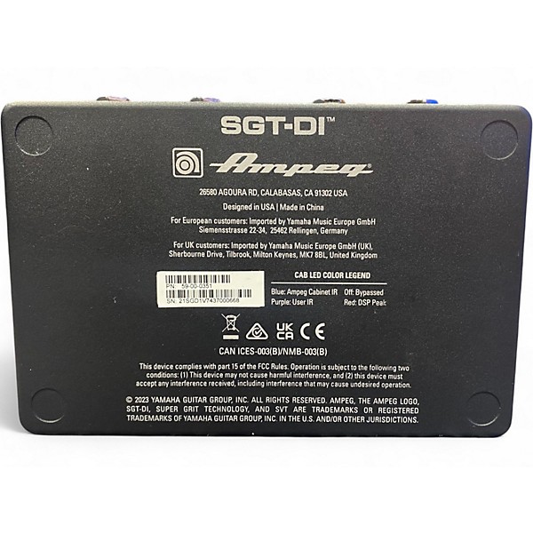 Used Ampeg SGT-DI Bass Preamp