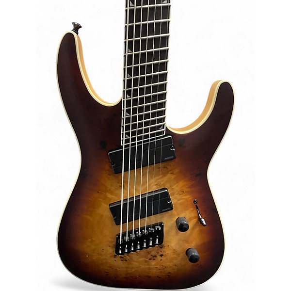 Used 2022 Schecter Guitar Research SLAT7P HTMS SOLOIST Bourbon Burst Solid Body Electric Guitar