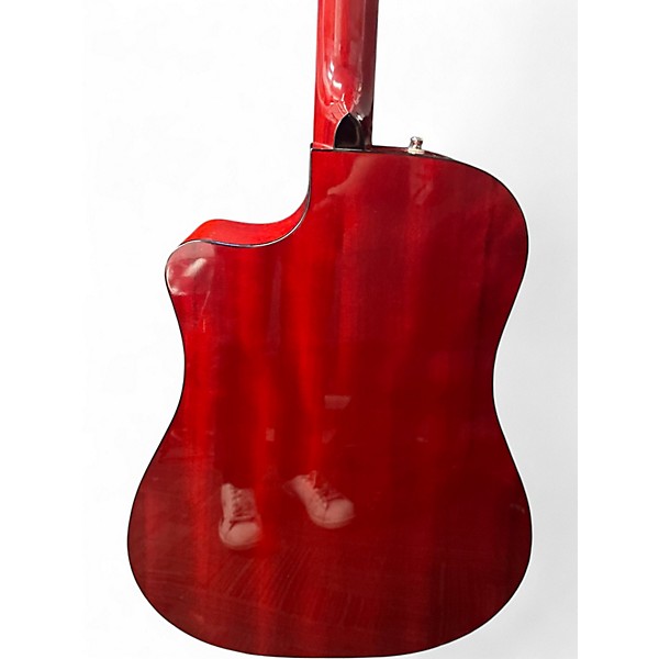 Used Fender CD140SCE Cherry Acoustic Electric Guitar