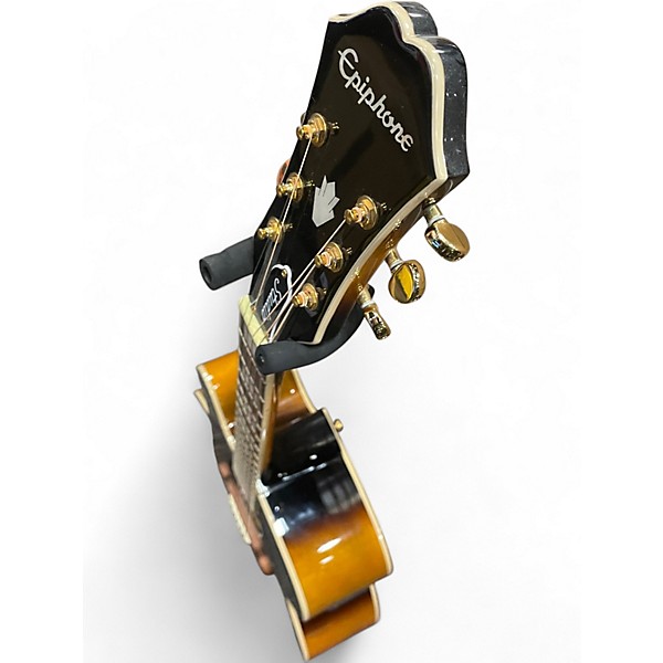 Used Epiphone J-200EC STUDIO LEFT HANDED Vintage Sunburst Acoustic Electric Guitar