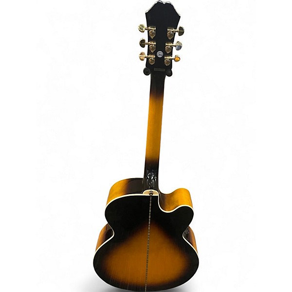 Used Epiphone J-200EC STUDIO LEFT HANDED Vintage Sunburst Acoustic Electric Guitar