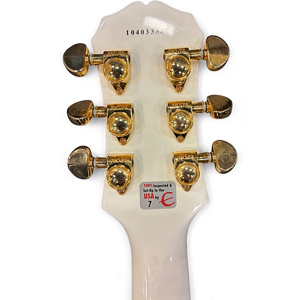 Used Epiphone Les Paul Custom Alpine White Solid Body Electric Guitar