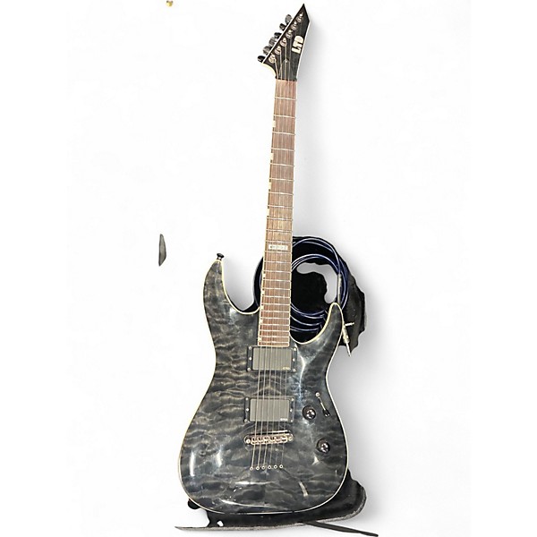 Used ESP LTD MH350NT Trans Black Solid Body Electric Guitar