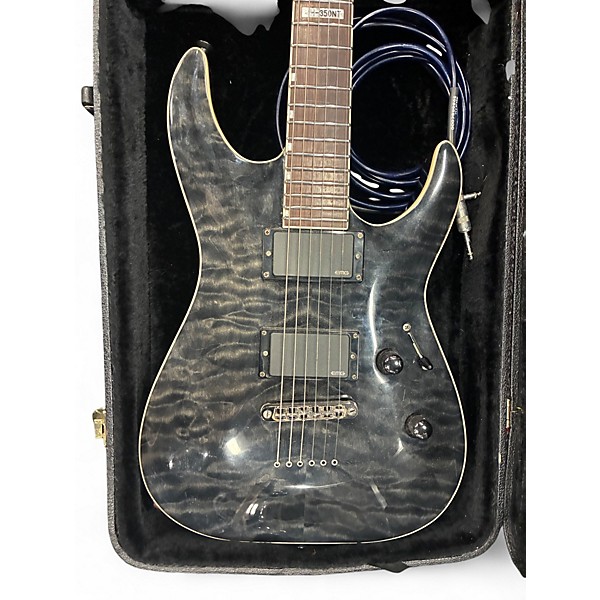 Used ESP LTD MH350NT Trans Black Solid Body Electric Guitar