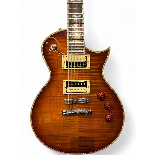 Used ESP LTD EC1000 Deluxe Amber Solid Body Electric Guitar