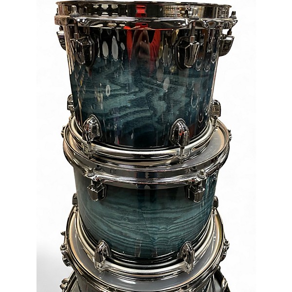 Used Mapex 4 Piece Saturn IV EXOTIC DEEP WATER ASH BURLE Drum Kit