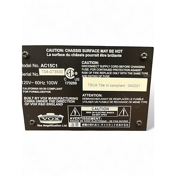 Used VOX AC15C1 15W Tube Guitar Combo Amp