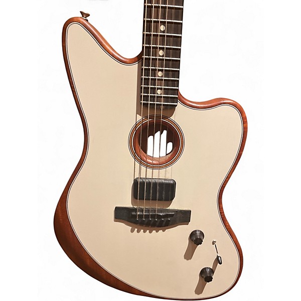 Used Fender American Acoustasonic Jazzmaster Arctic White Acoustic Electric Guitar