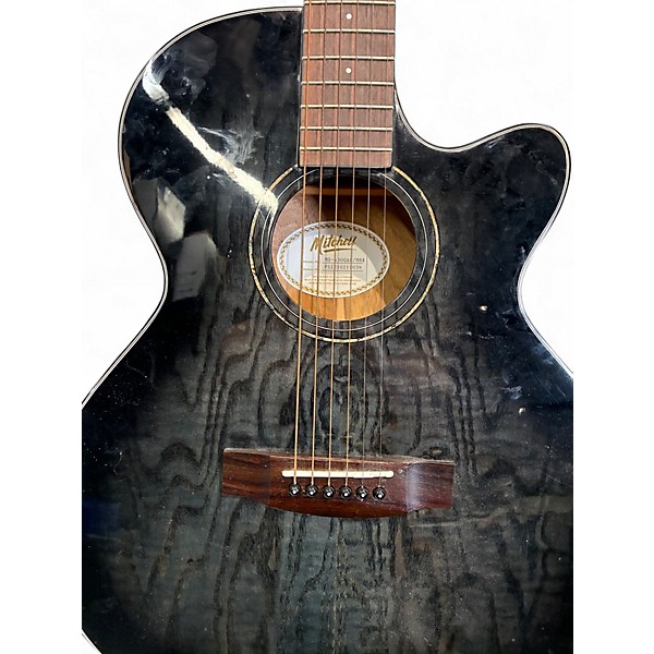Used Mitchell mx 430 QAB flamed black Acoustic Electric Guitar