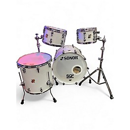 Used SONOR 4 Piece SQ2 WHITE SPARKLE Drum Kit