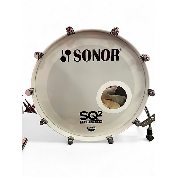 Used SONOR 4 Piece SQ2 WHITE SPARKLE Drum Kit