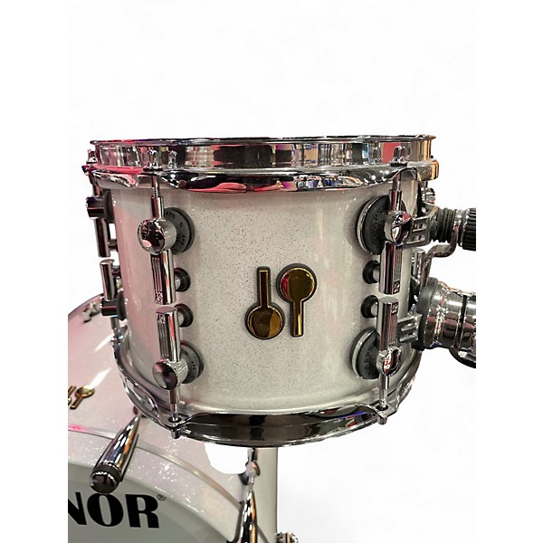Used SONOR 4 Piece SQ2 WHITE SPARKLE Drum Kit