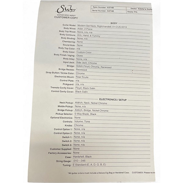 Used Suhr Modern set neck Nova Solid Body Electric Guitar