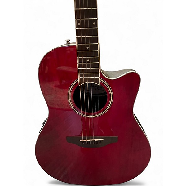 Used Ovation Applause AB24II Red Acoustic Electric Guitar