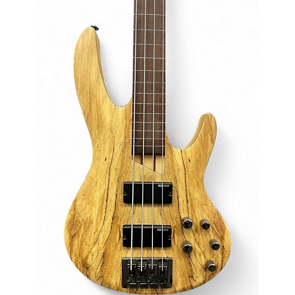 Used ESP LTD B204 Fretless SATIN NATURAL Electric Bass Guitar