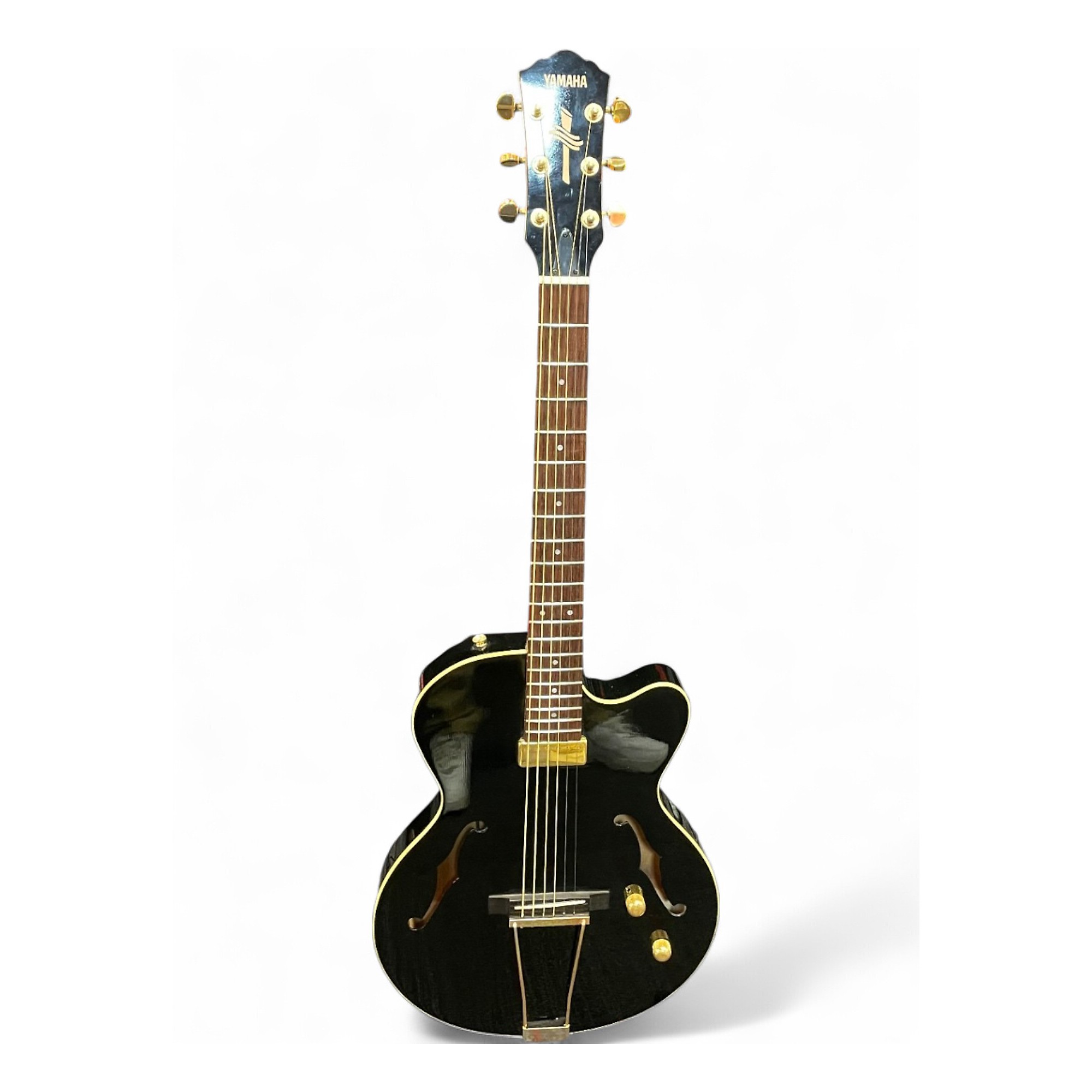 Used Yamaha AEX 500 Black Hollow Body Electric Guitar Black