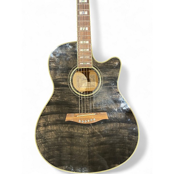 Used Ibanez AEF30E Trans Black Acoustic Electric Guitar