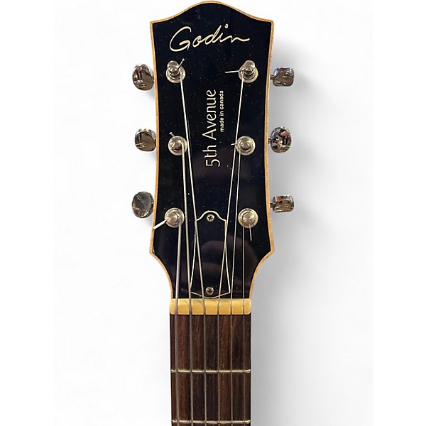Used Godin 5th Avenue Kingpin II Black Hollow Body Electric Guitar